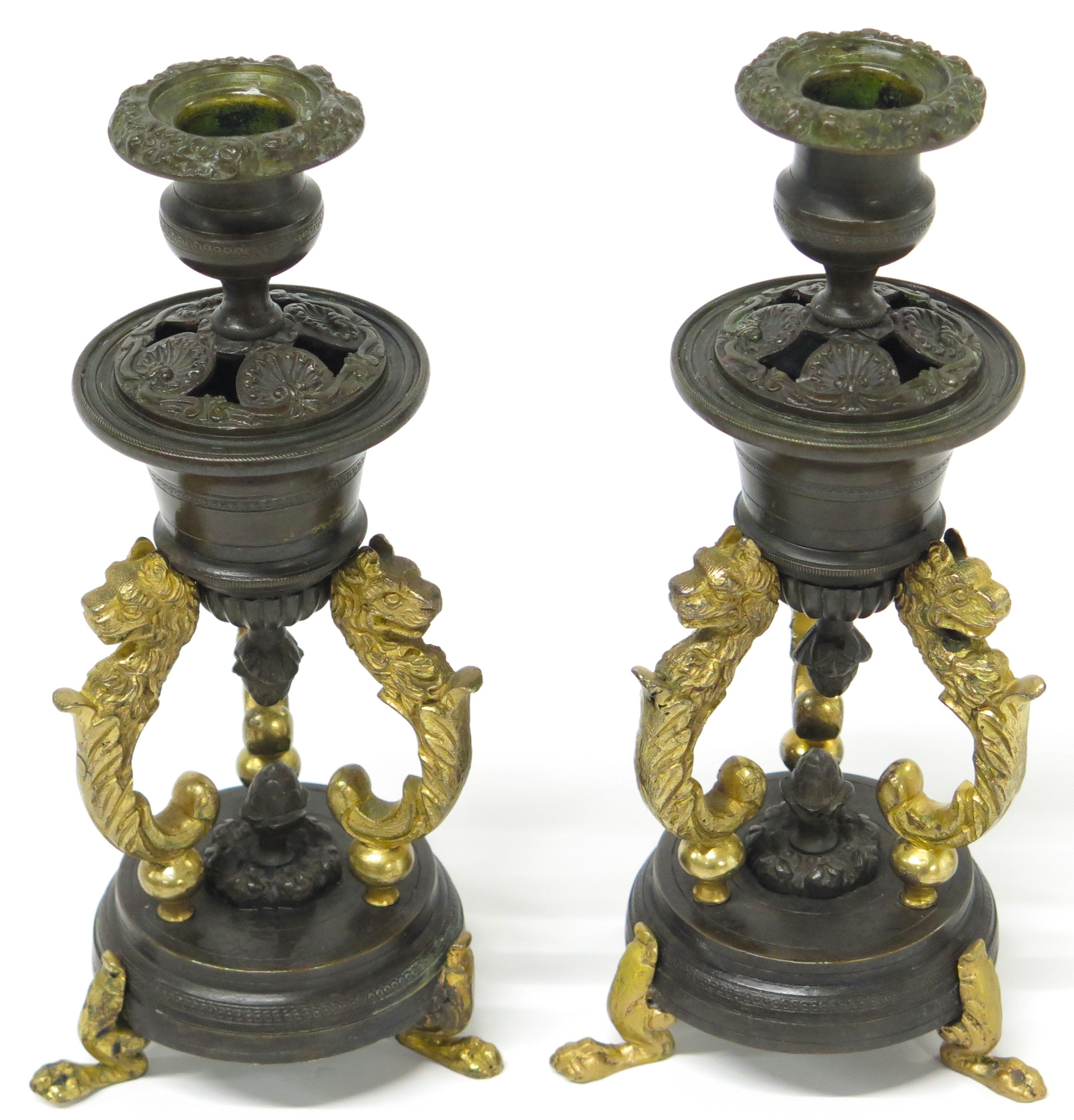 A Pair of Late Regency Patinated and Metal Cassoulets