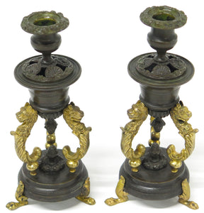 A Pair of Late Regency Patinated and Metal Cassoulets