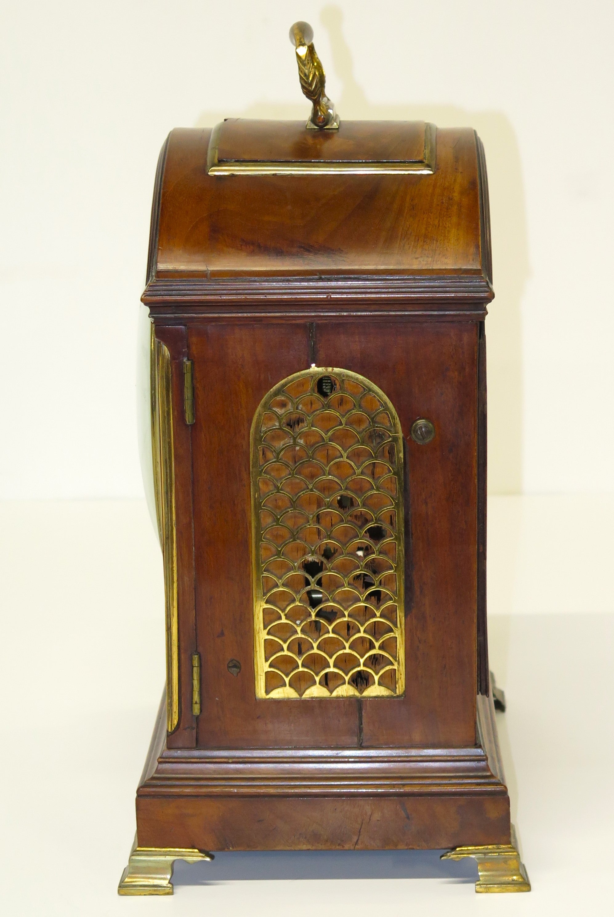 George II Mahogany Arched-Top Bracket Clock by Sly, Weymouth, England