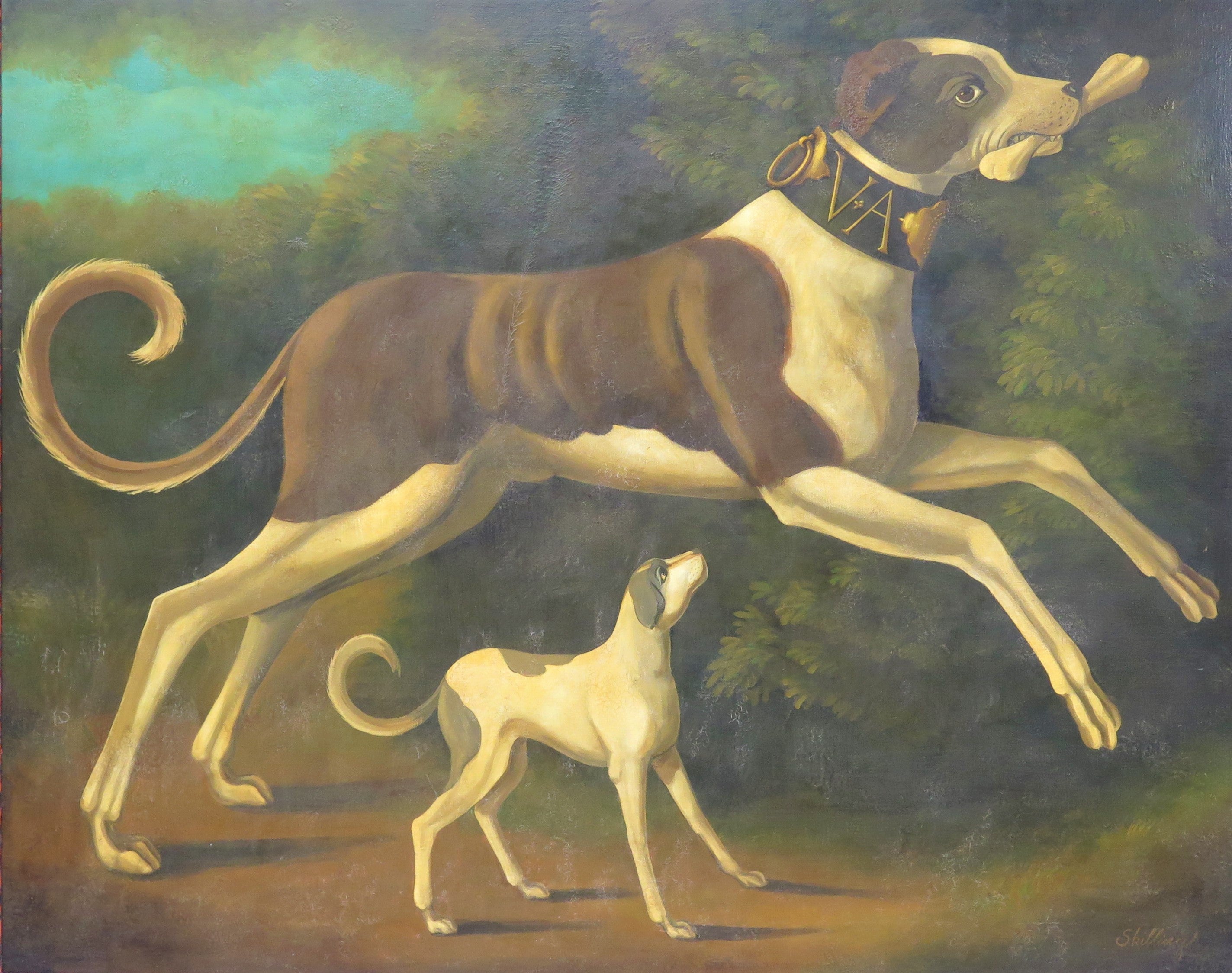 William Skilling (American, 1862-1964) Dogs with Bone Portrait / Picture