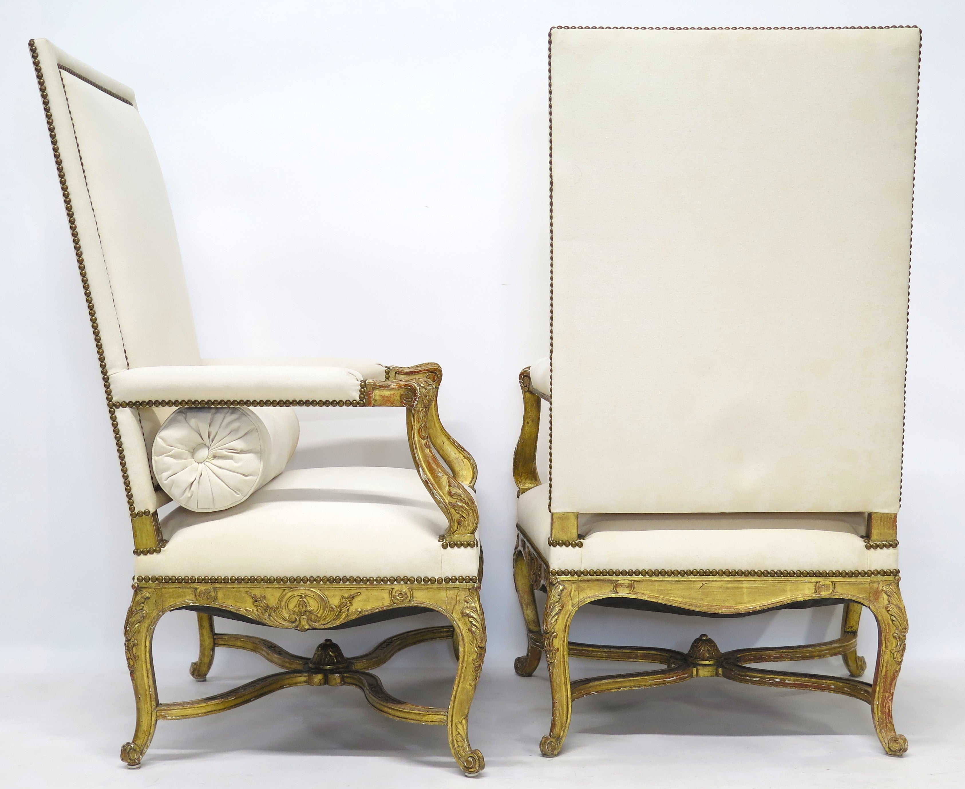 Pair of 19th Century Louis XV Style Giltwood Fauteuils