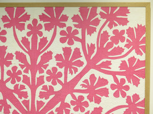 Beautiful Pink and White Hawaiian Applique Quilt