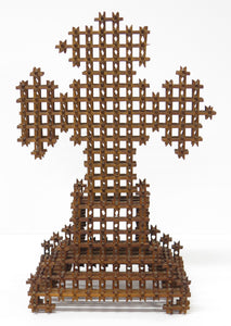 A Large Scale American Folk "Tramp Art" Cross