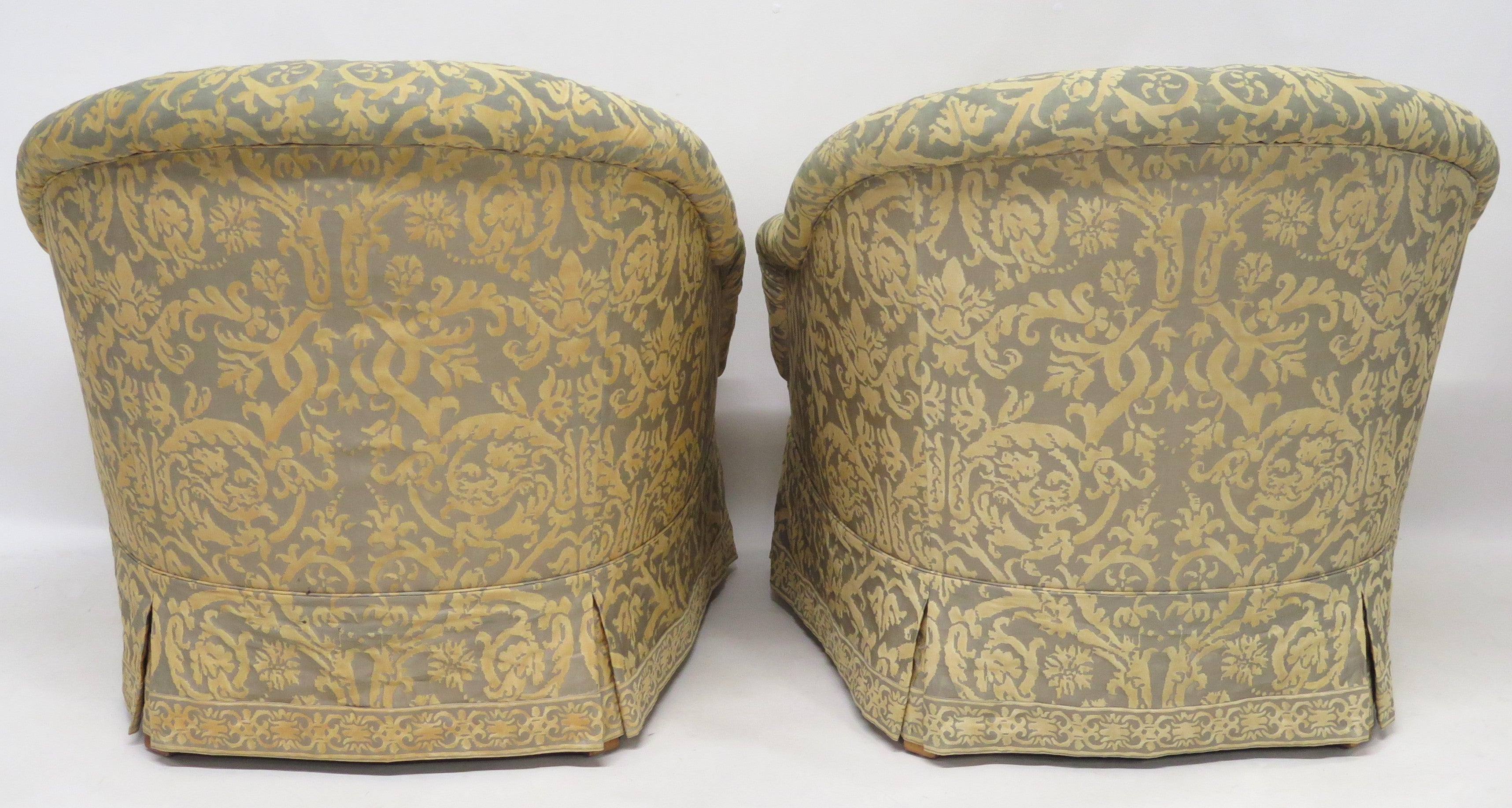 Vintage Fortuny Covered English Tub Chairs