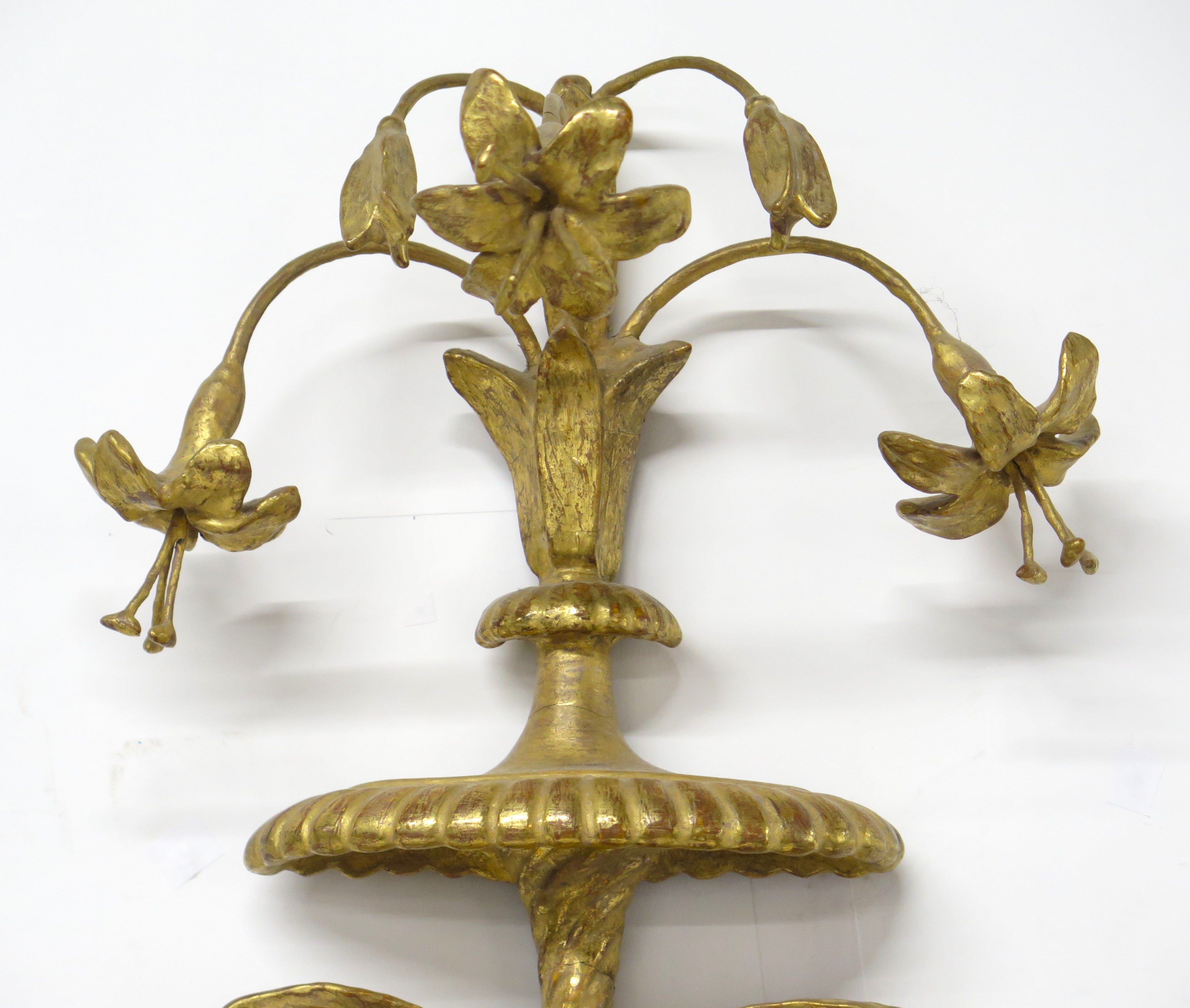 Pair of Georgian Revival Robert Adam-Style 3-Light Girandoles