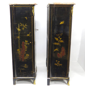 Pair of Louis XV Ormolu-Mounted Black Lacquer Cabinets by Jacques Dubois, Circa 1750