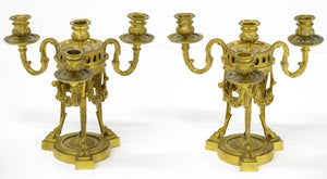 A Pair of Finely Cast and Chased Louis XVI Ormalu Four-Light Cassolette