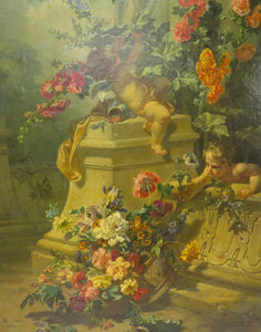 19th Century Oil on Canvas French Floral Still LIfe