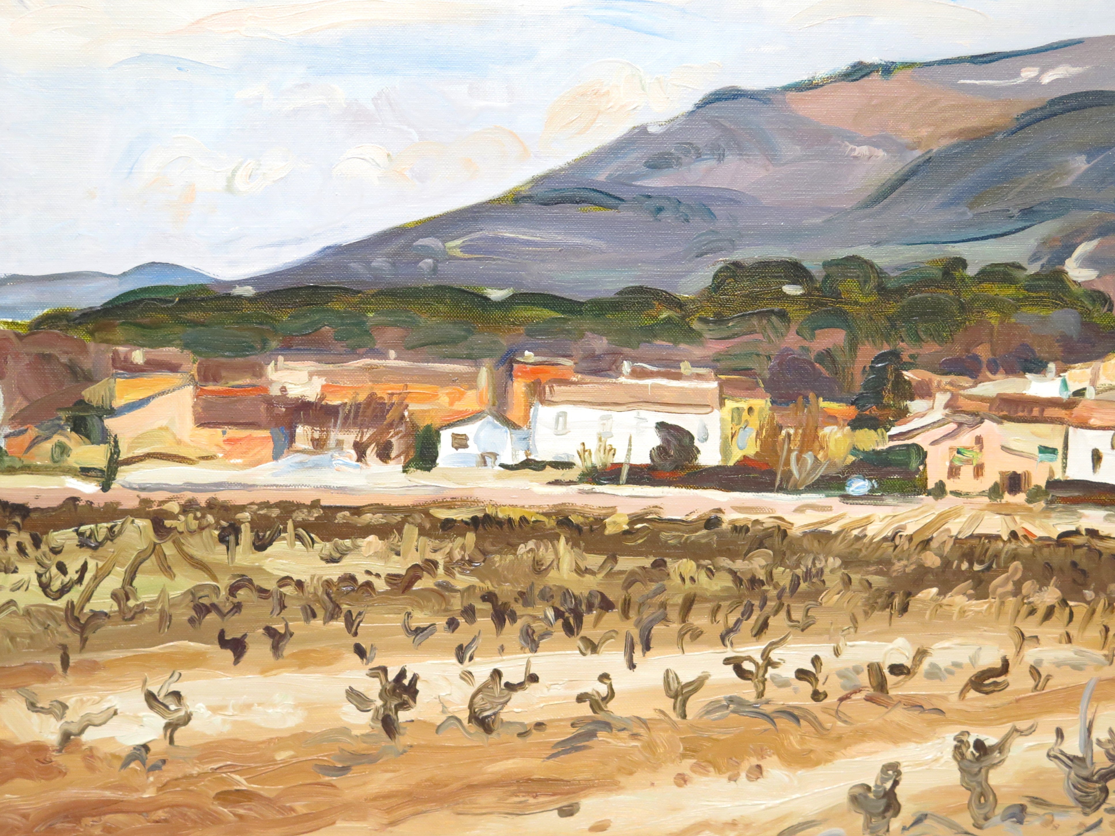 "Vue de Garéoult, Var" 1983 by Robert Mendoze (French, 1930-2014)