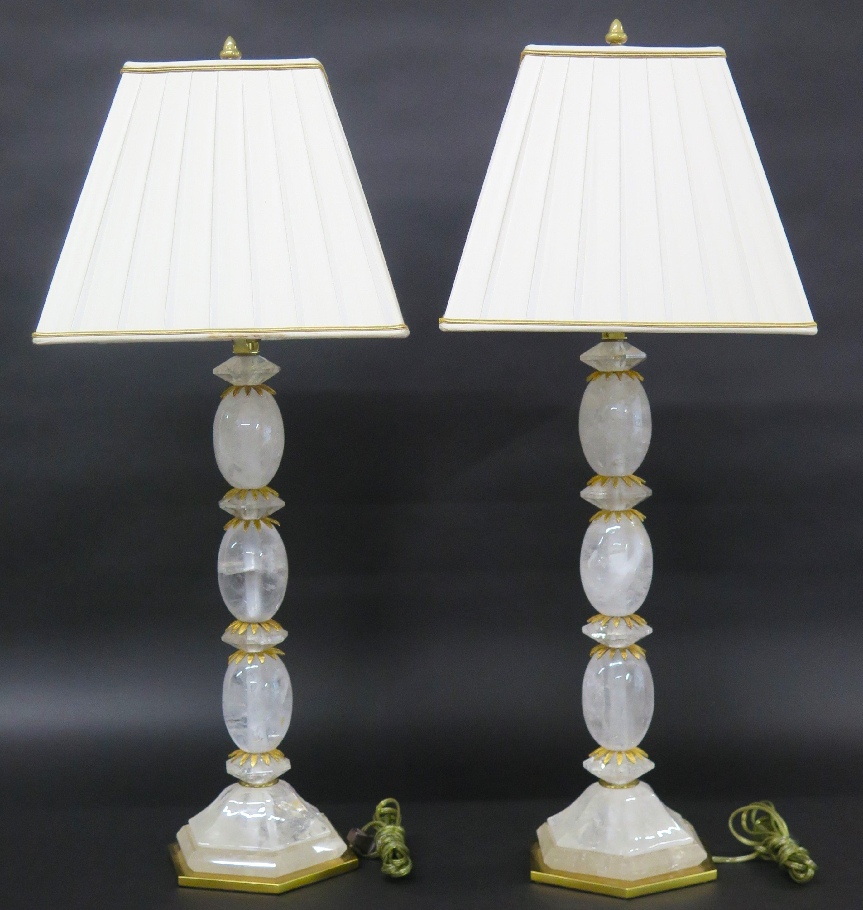 A Pair of Rock Crystal Lamps