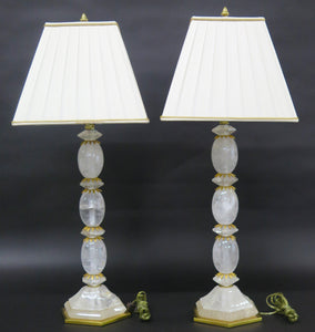 A Pair of Rock Crystal Lamps