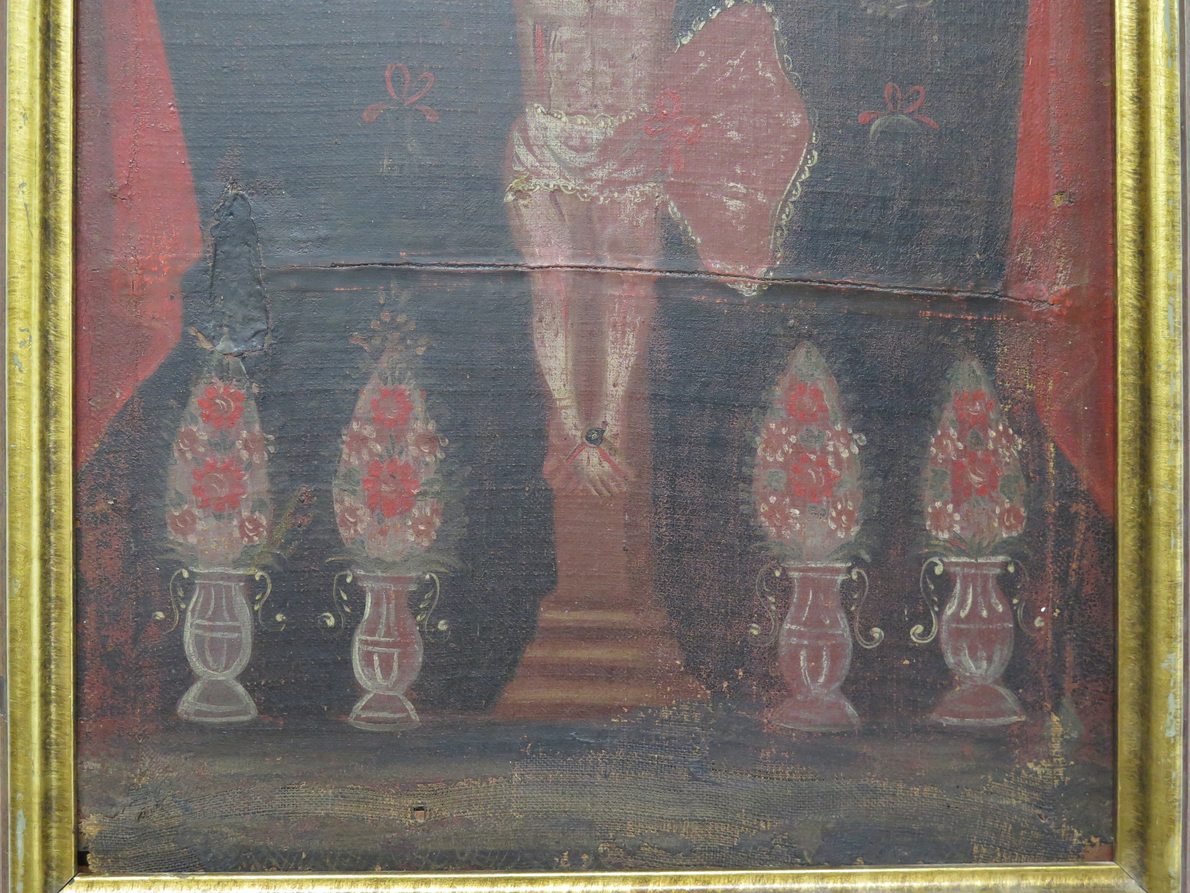 18th Century Spanish Colonial Oil on Canvas Painting