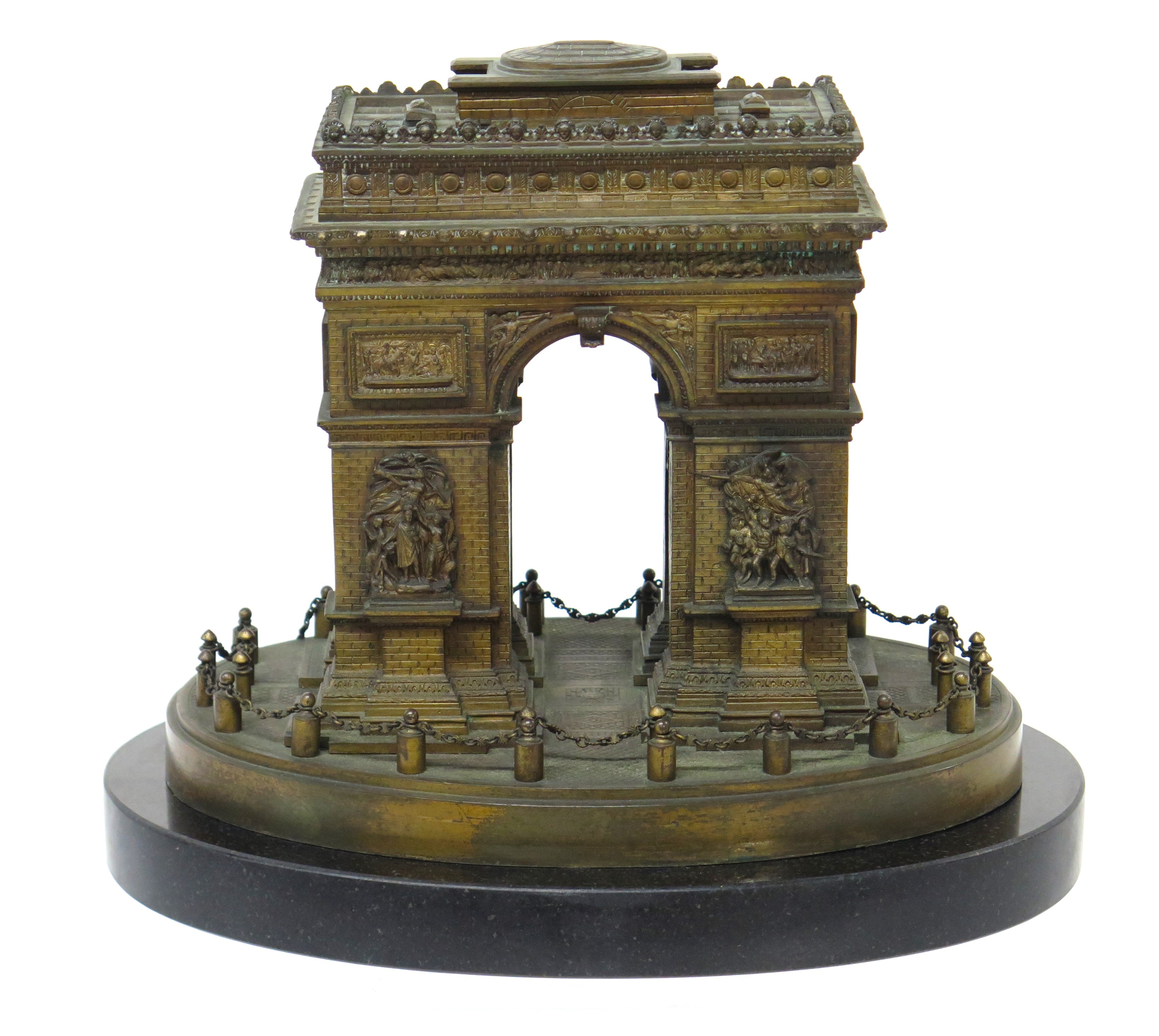 A French Grand Tour Souvenir Patinated Bronze Arc De Triomphe