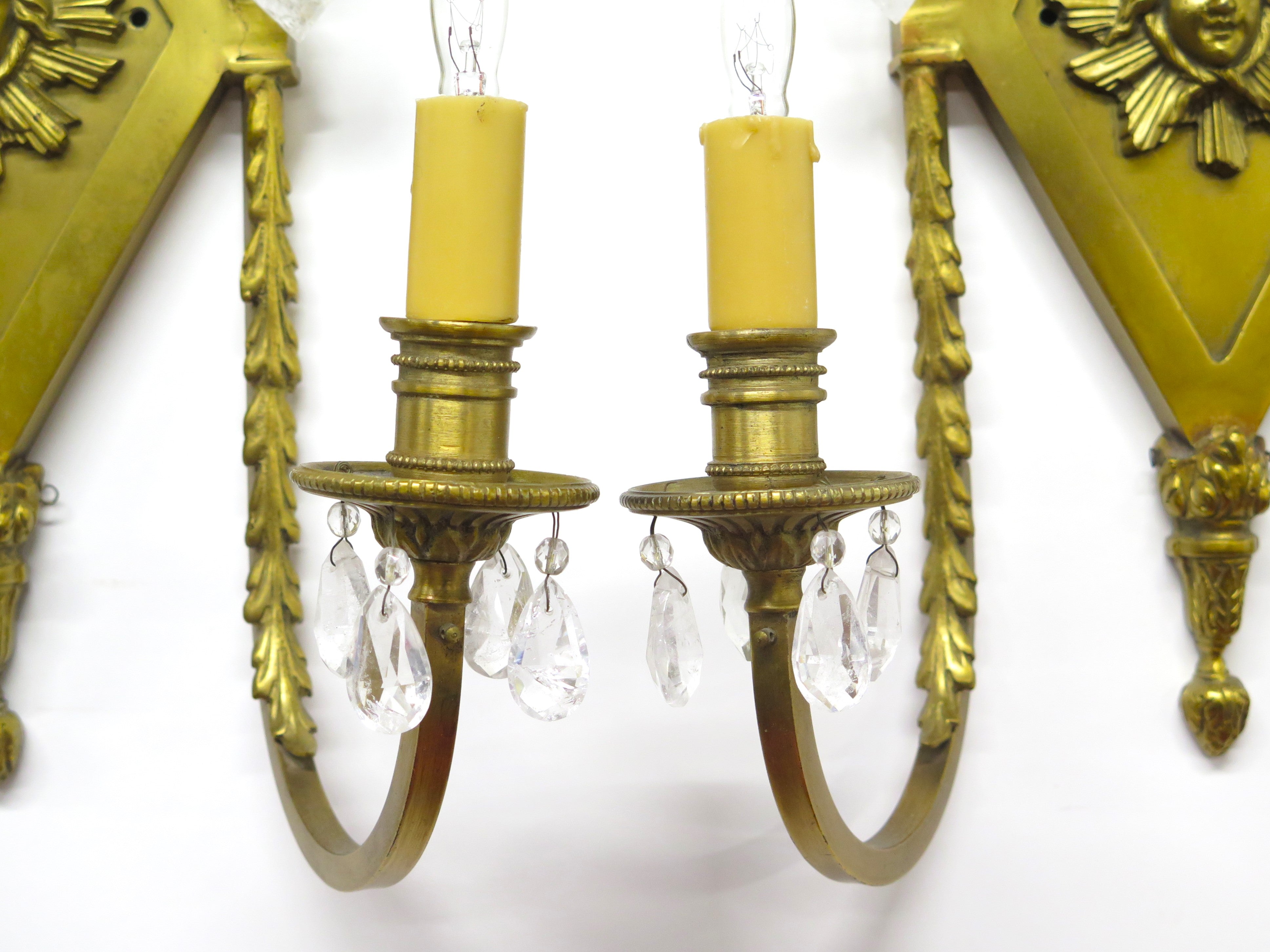 A Pair of Neoclassical Two Light Wall Sconces