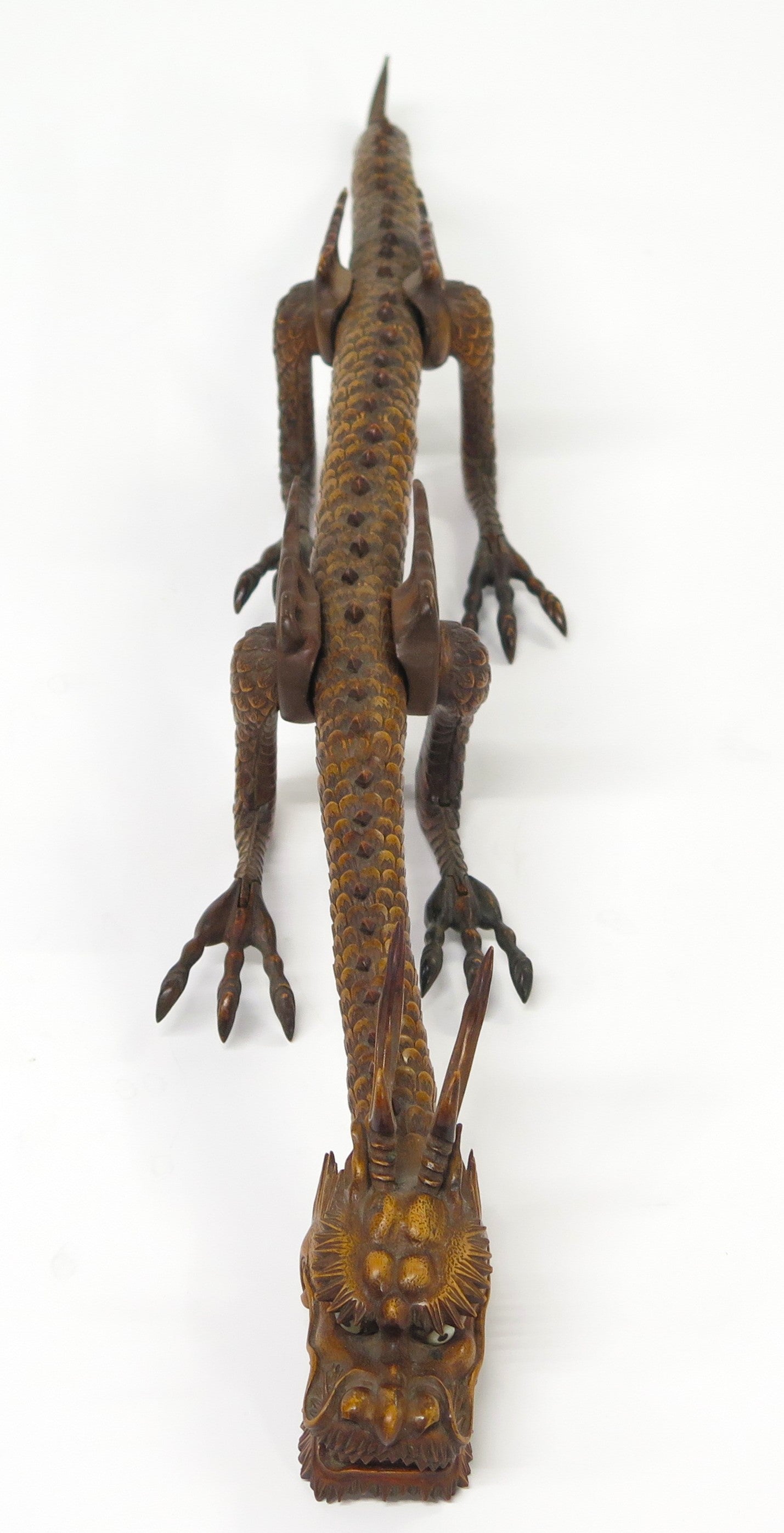 Antique Japanese Carved Boxwood Jizia-Okimono of a Dragon