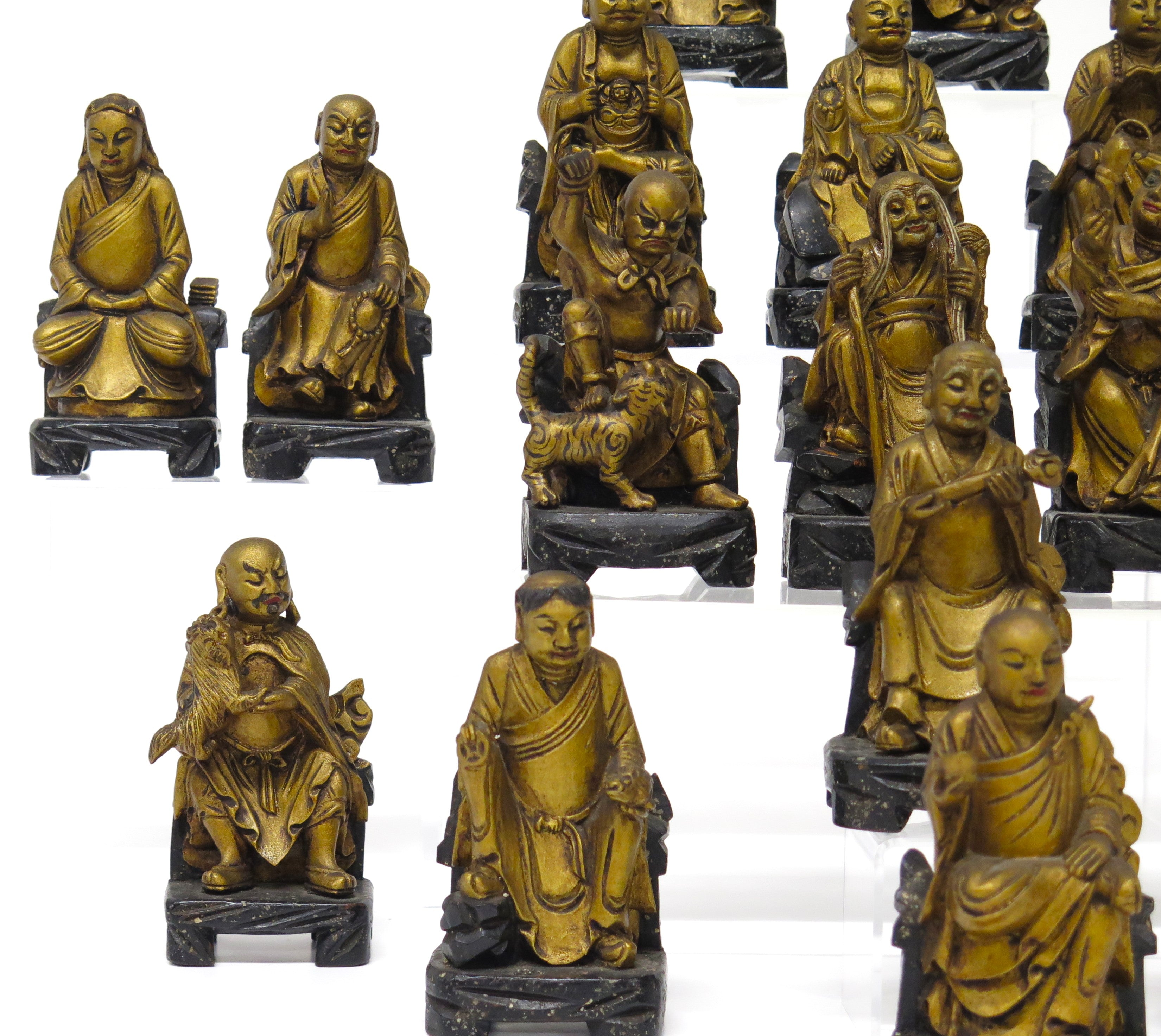 Set of 18 Chinese Giltwood Immortals