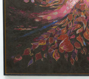 Oil on Board "Black Flight of the Cosmic Trigeskiss Leaves"
