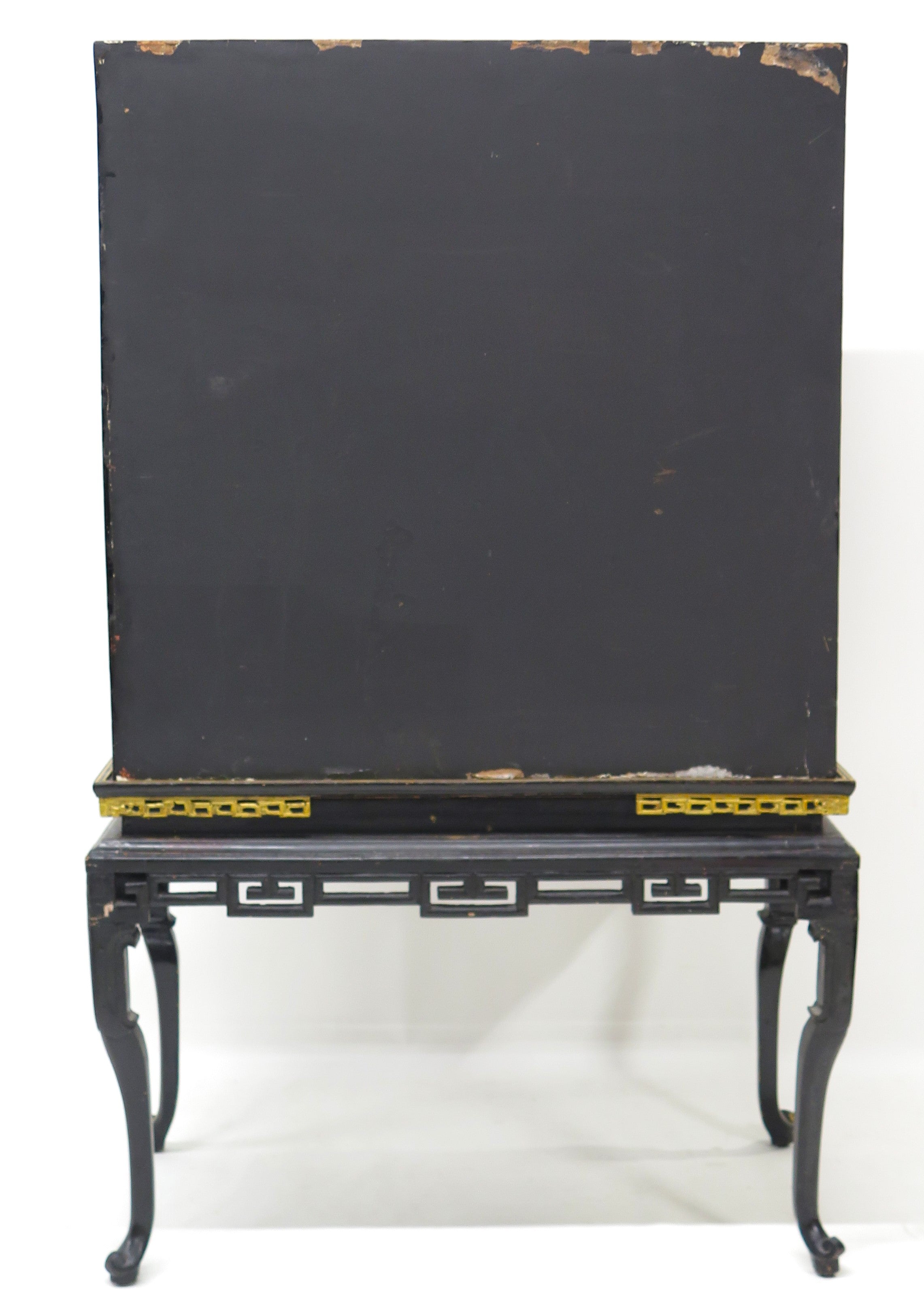 Late 18th Century Rectangular Chinese Export Lacquered Cabinet on Stand