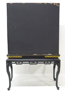 Late 18th Century Rectangular Chinese Export Lacquered Cabinet on Stand
