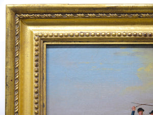 Late Georgian Oil on Canvas Horses with Jockeys