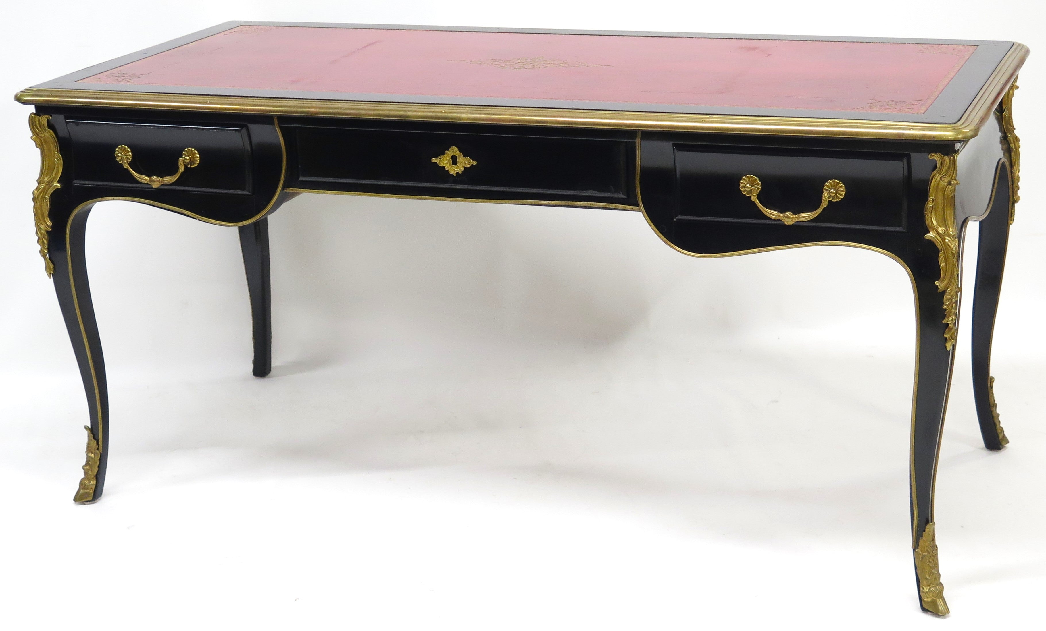 A Louis XV-Style Black Lacquer Bureau Plat / Writing Desk