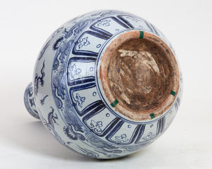 Large Chinese Blue and White Glazed Porcelain Tianquiping Vase