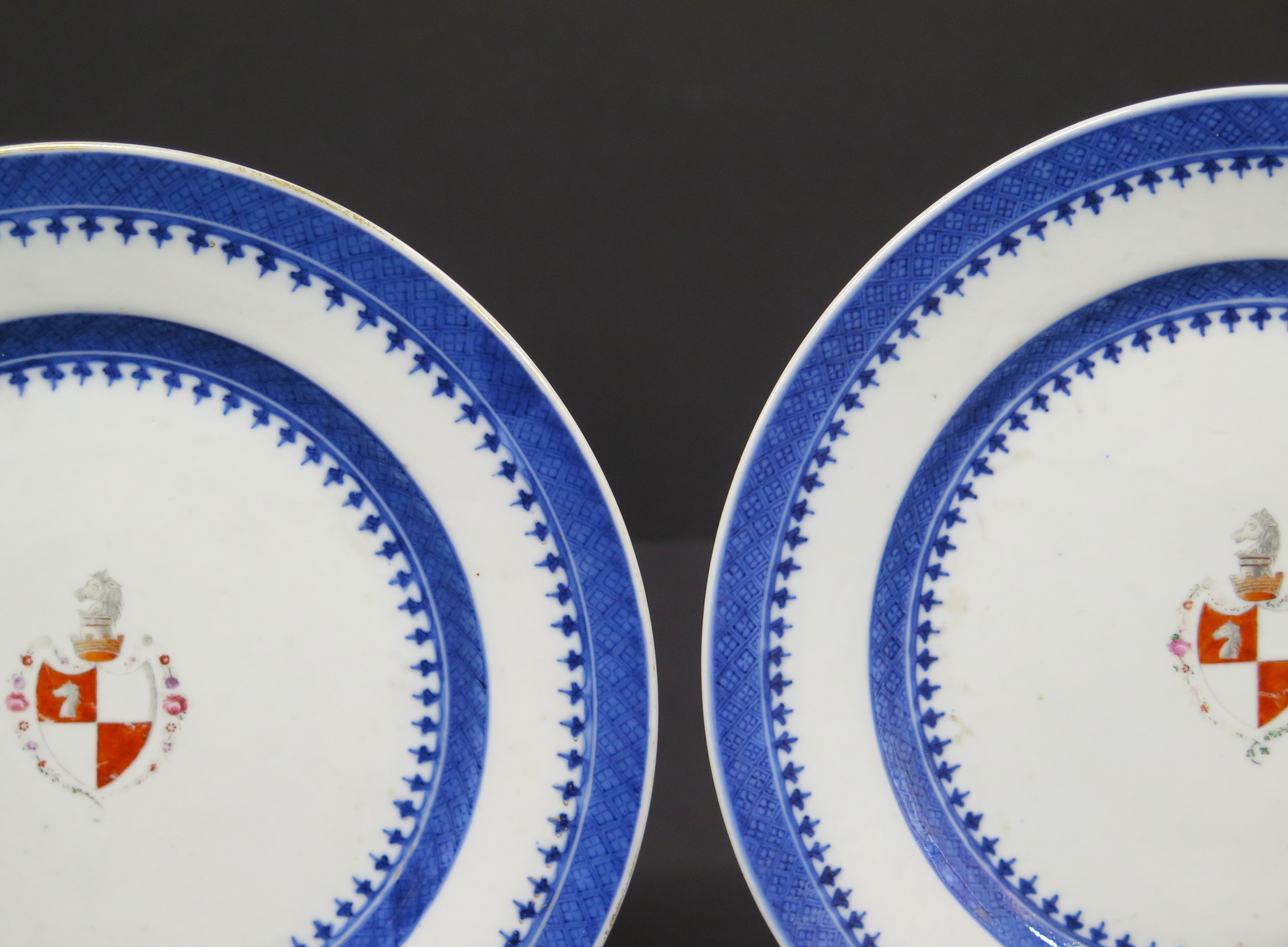 Pair of Chinese Export Armorial Plates / Marsh Family, Circa 1790