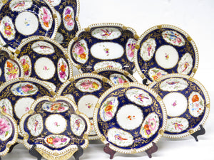 26 Pieces of Royal Crown Derby Style Cobalt & Floral Hand-painted Danner Ware.