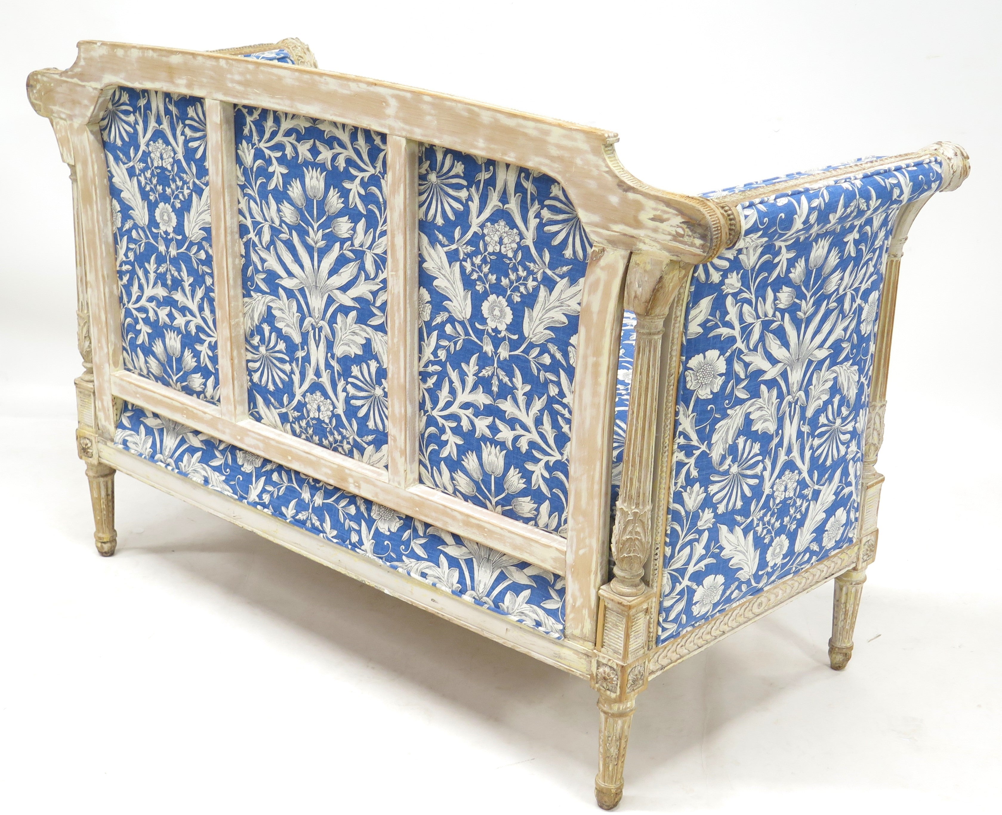 Directoire-Style Sofa with Carved and Painted Frame