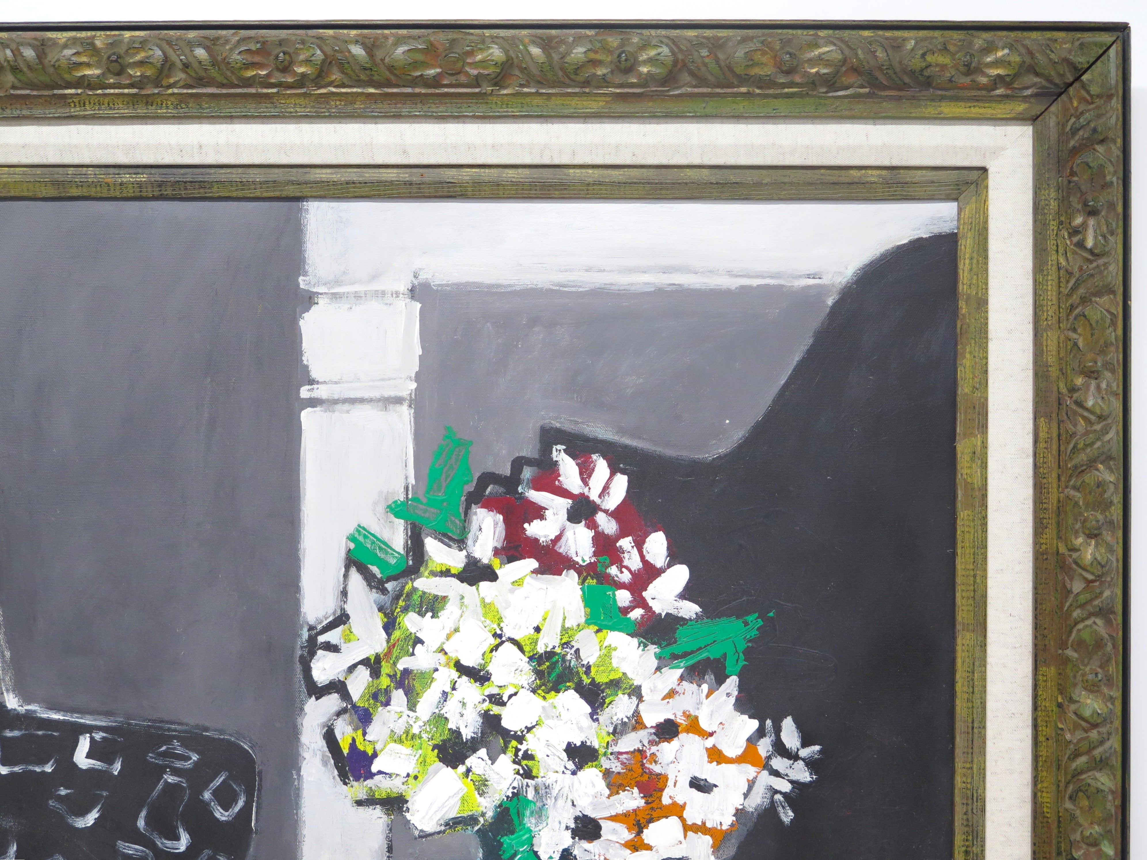 Modernist-Style Oil on Canvas Still Life