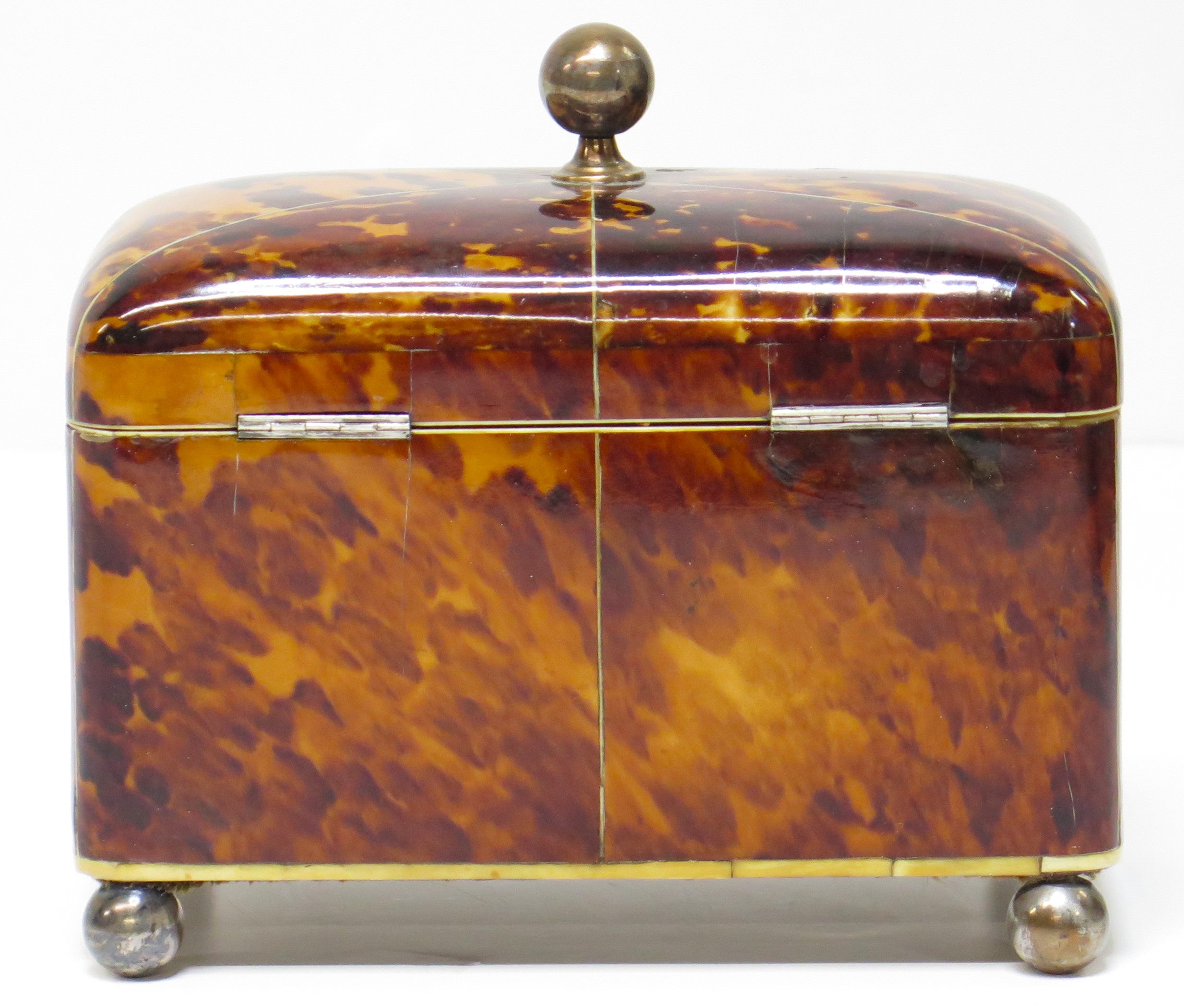 Tortoise Shell Tea Caddy with Silver Decoration – Nick Brock Antiques