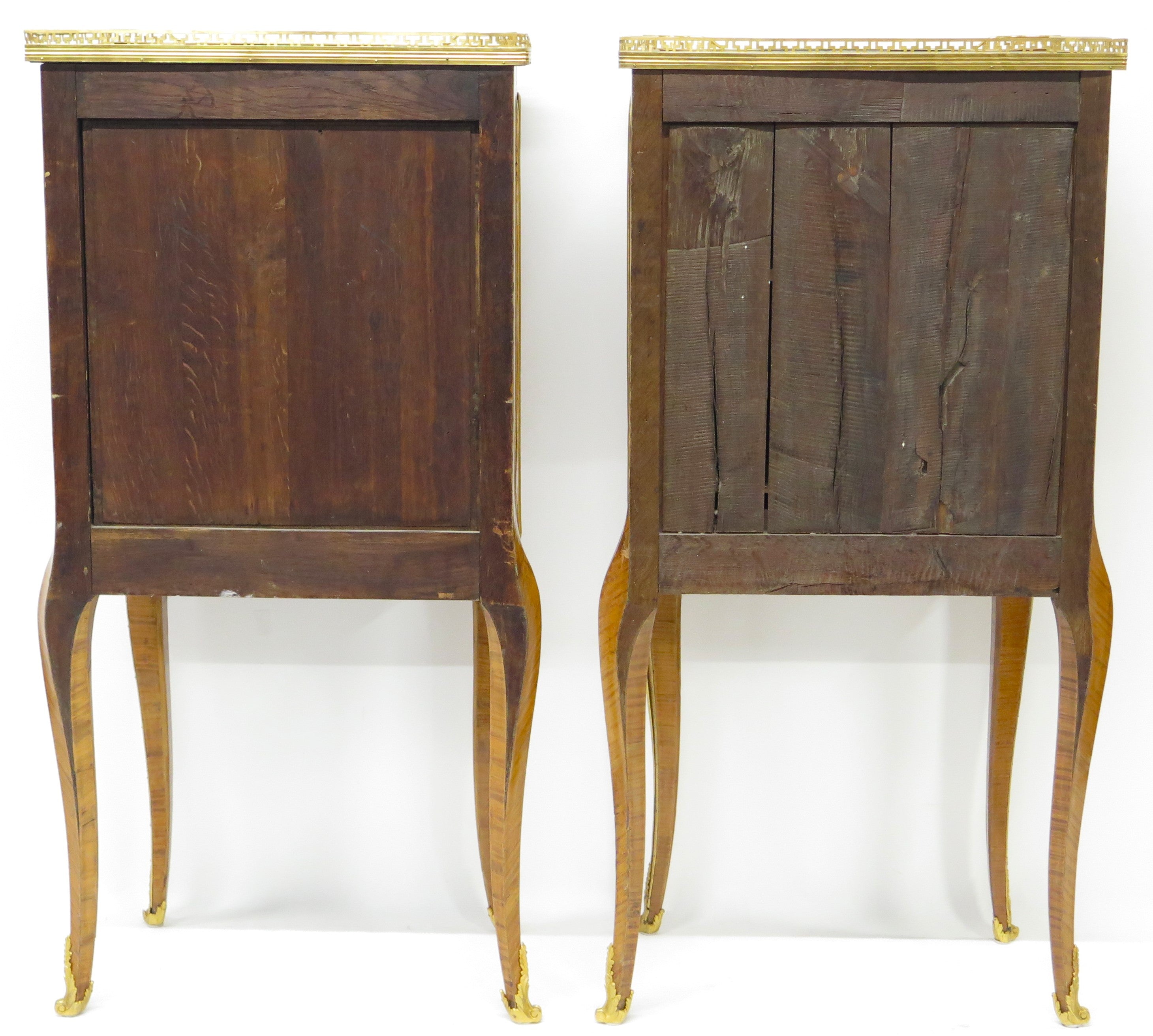 A Matched Pair of Louis XV / Transitional Ormolu-Mounted Parquetry Cabinets
