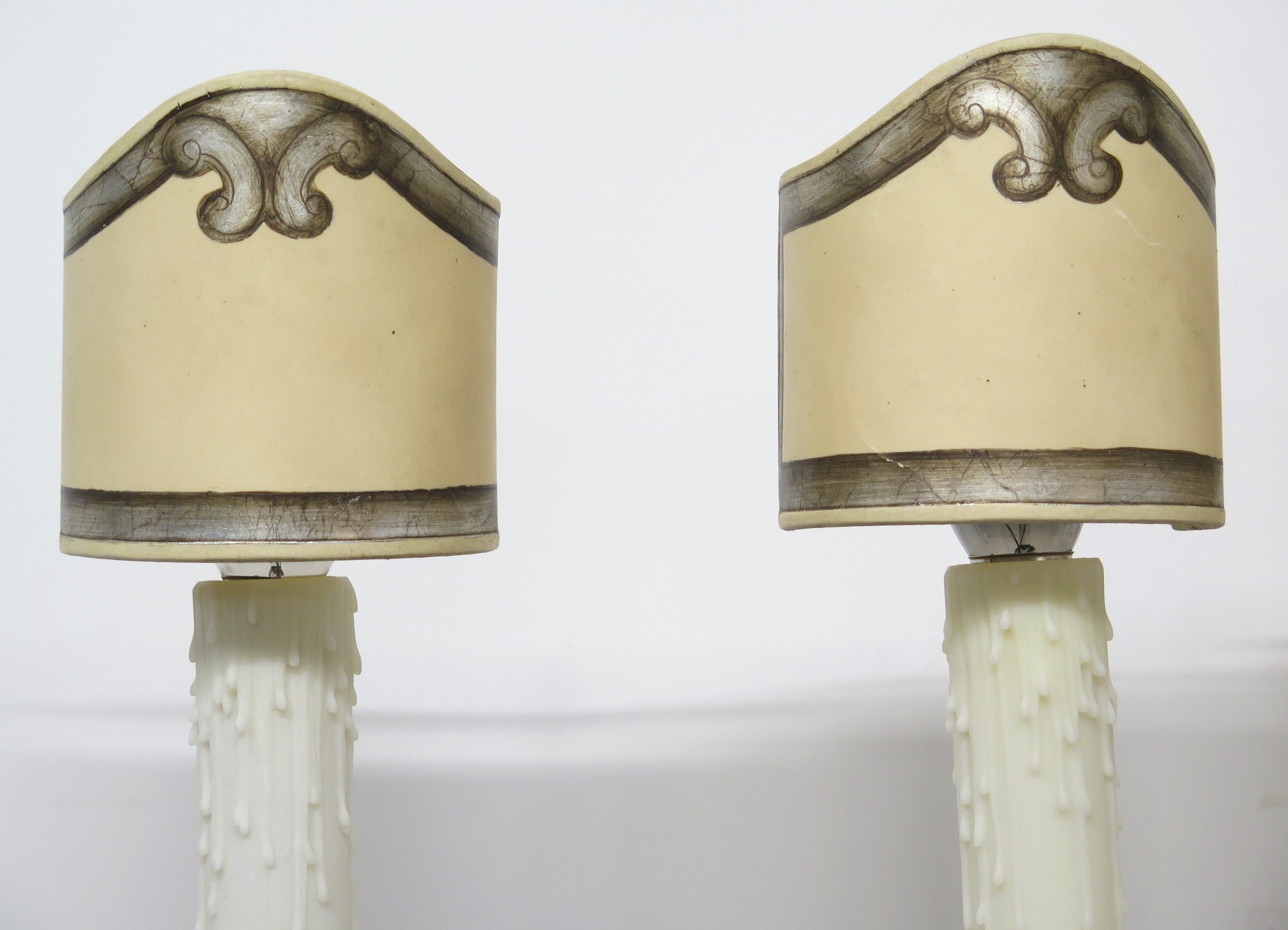 A Pair of Early 20th C. Hand Wrought Iron Two Light Sconces