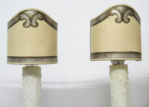 A Pair of Early 20th C. Hand Wrought Iron Two Light Sconces