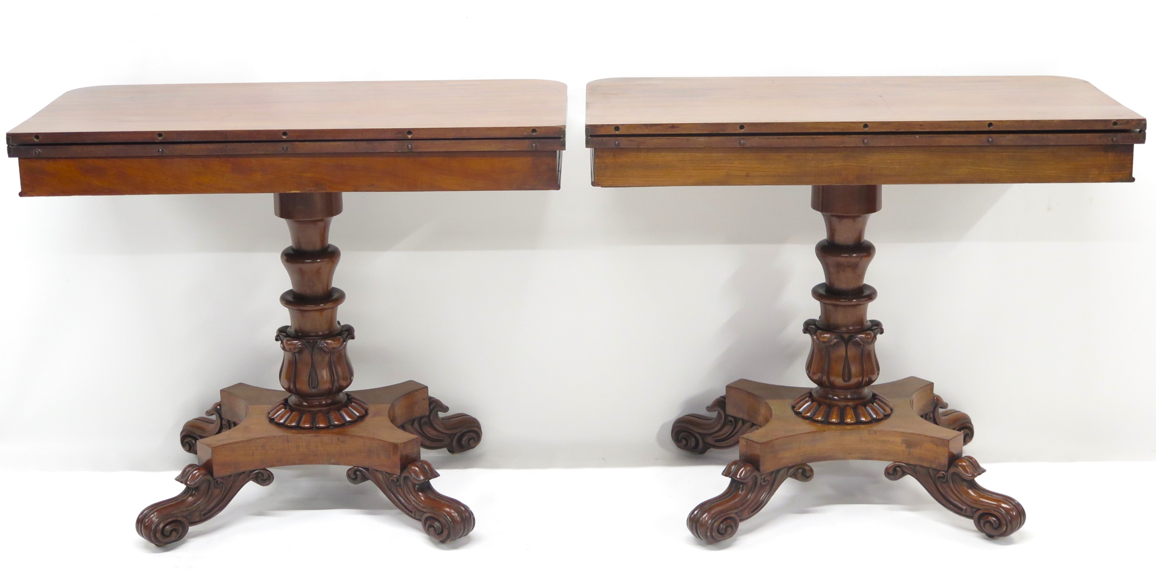 A Matched Pair of William IV Rosewood Games Tables