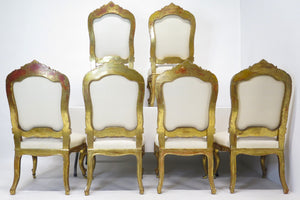 A Set of Six 19th Century Italian Giltwood Chairs