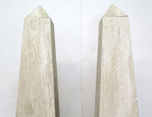 A Pair of Italian Travertine Obelisks