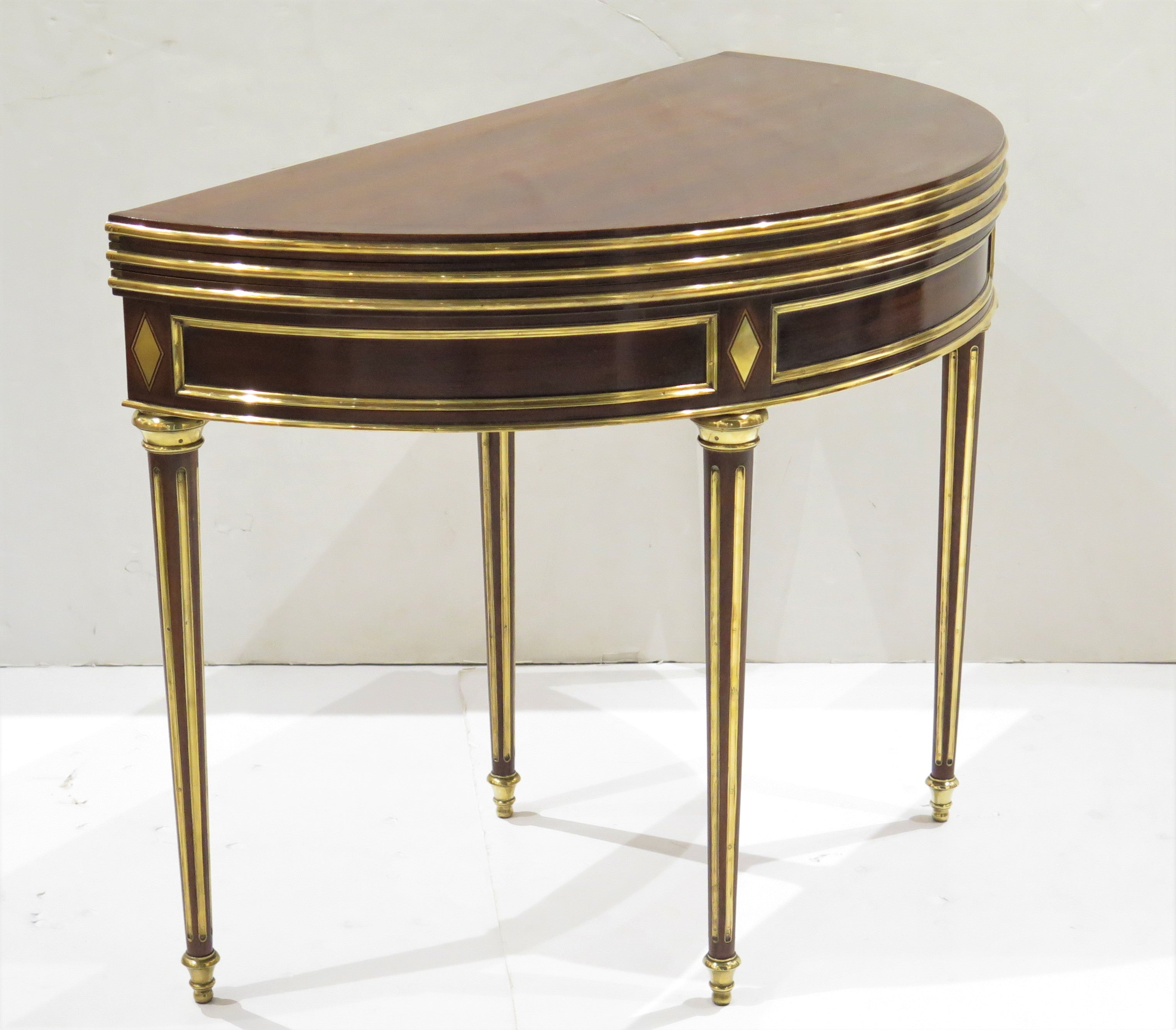 Louis XVI Flip Top Demilune Console / Supper / Card Table