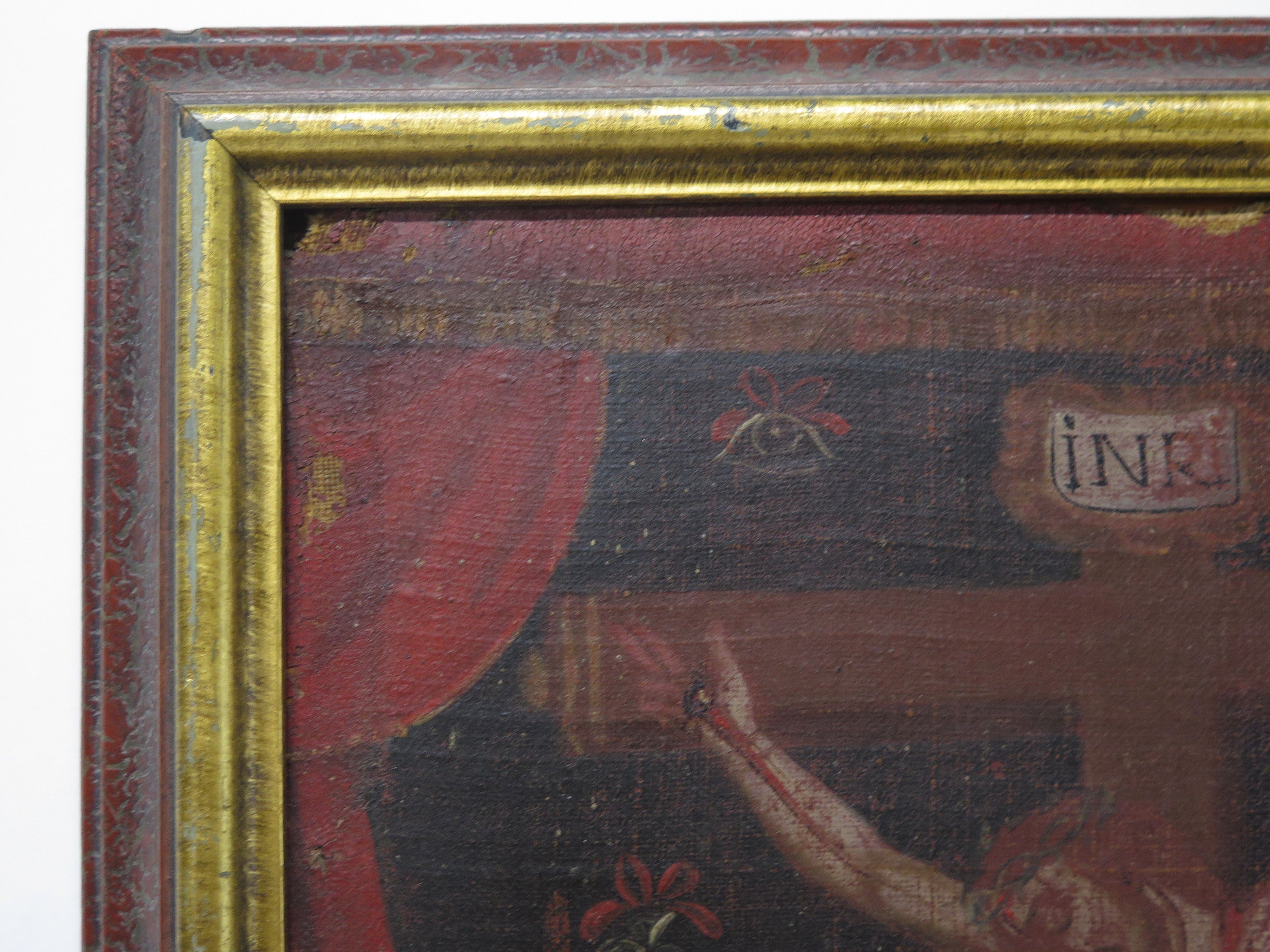 18th Century Spanish Colonial Oil on Canvas Painting
