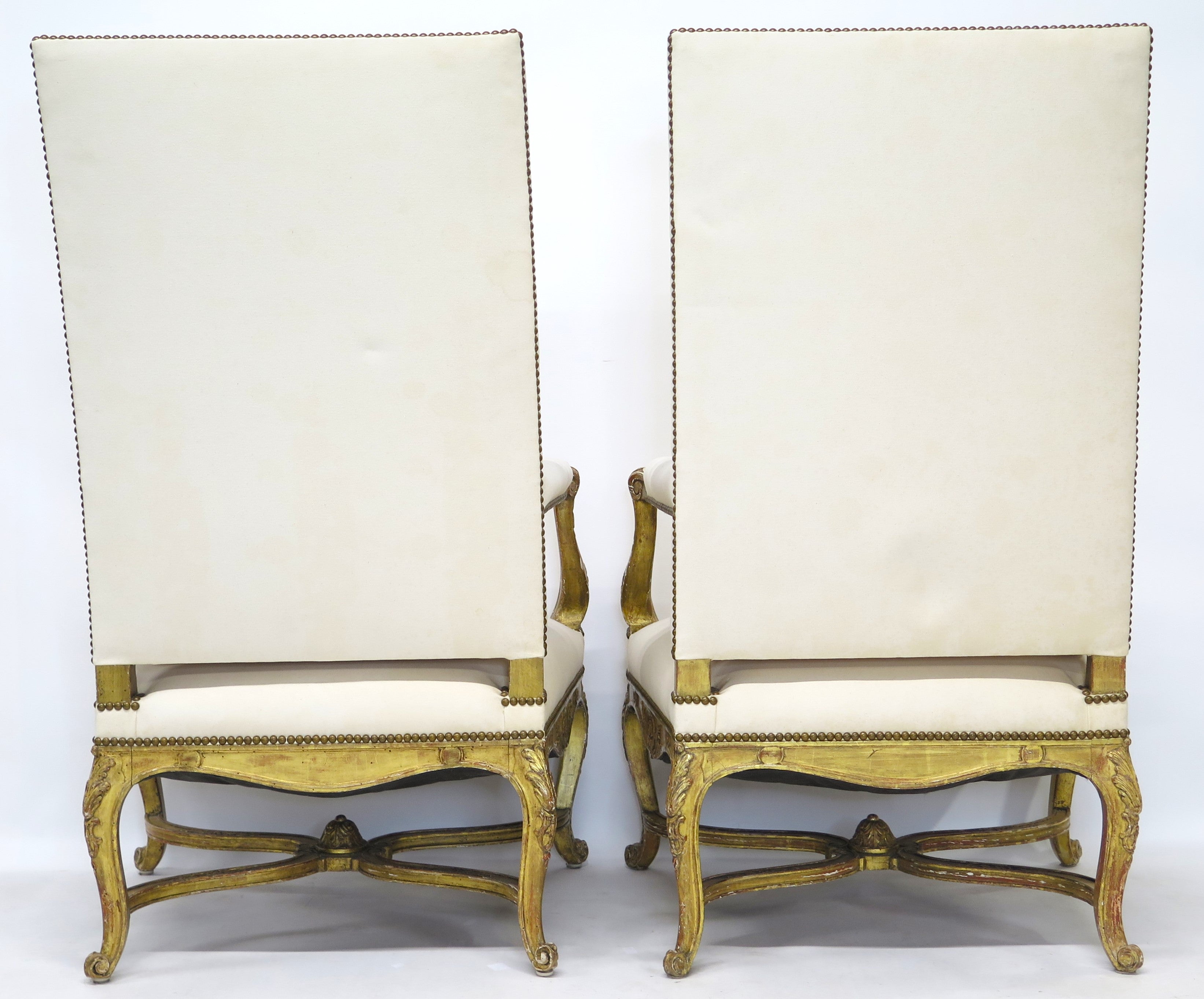 Pair of 19th Century Louis XV Style Giltwood Fauteuils