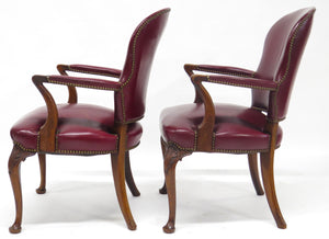 Pair of Georgian-Style Mahogany Elbow Chairs