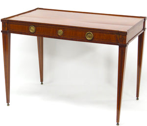 A Late 18th / Early 19th Century Dutch Marquetry Inlaid Veneered Silver Table