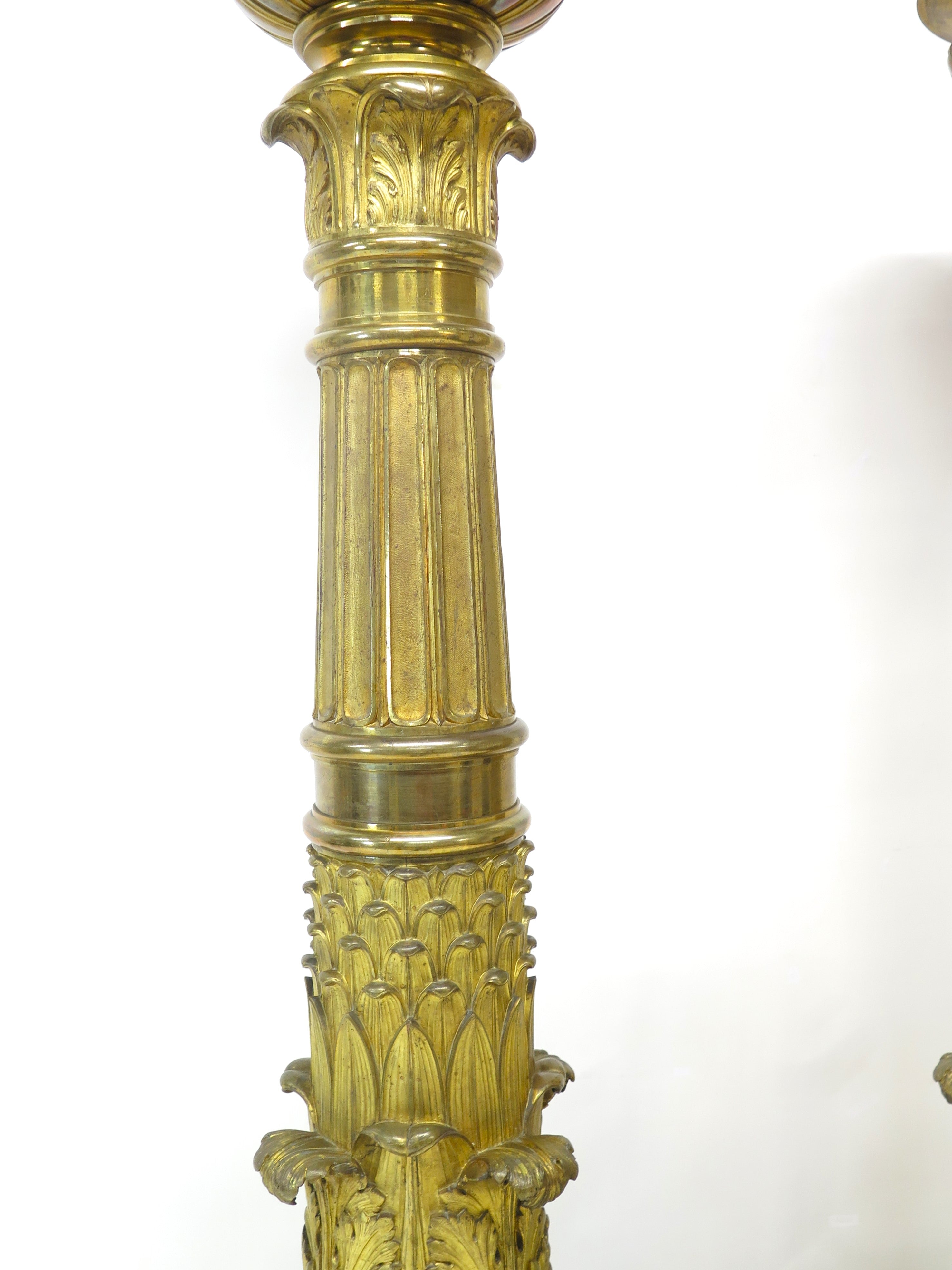 A Pair of Large, Impressive Mid-19th Century Gilt Bronze Torchieres