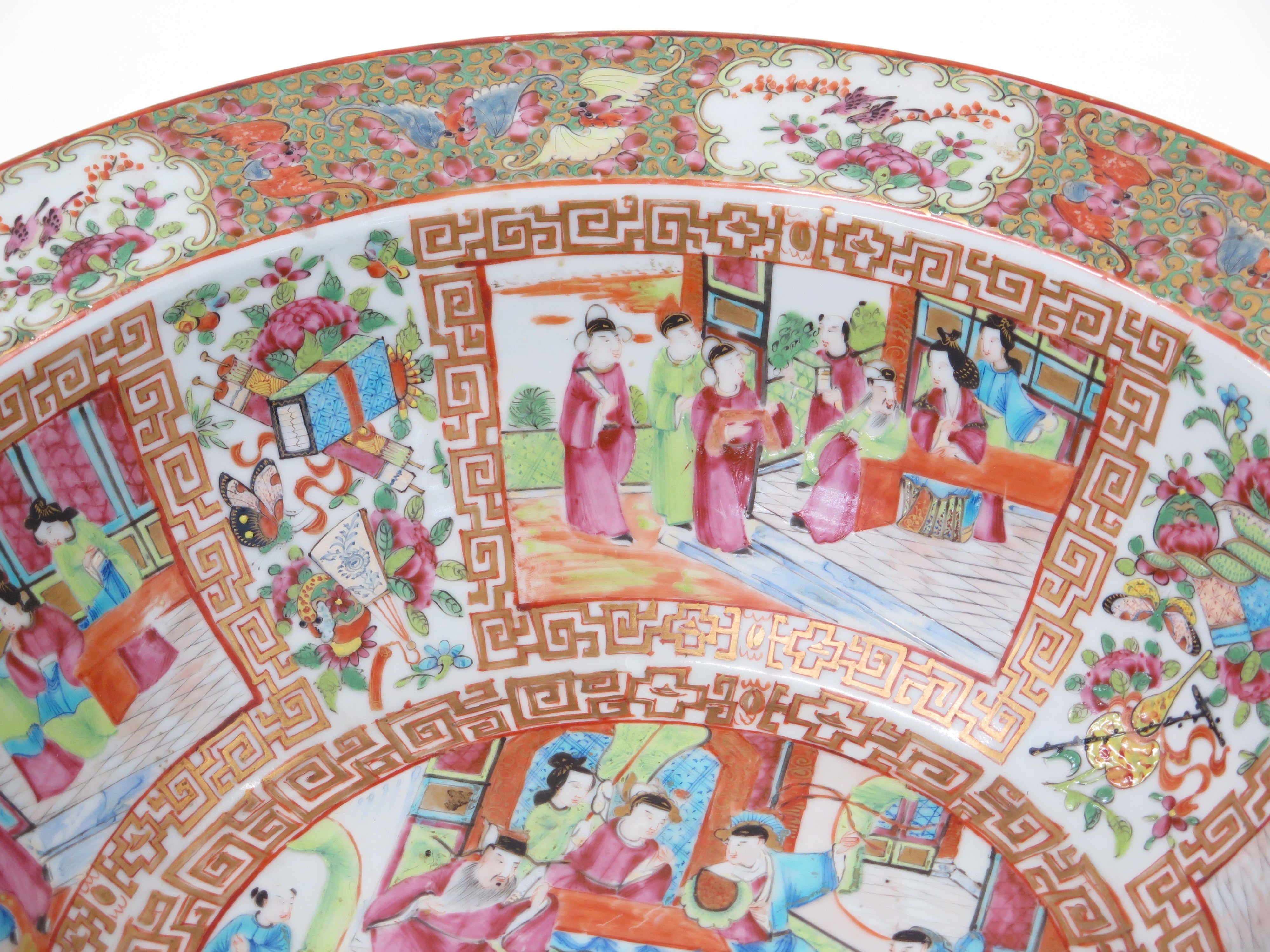 A Fine Large Chinese Export Rose Medallion Bowl