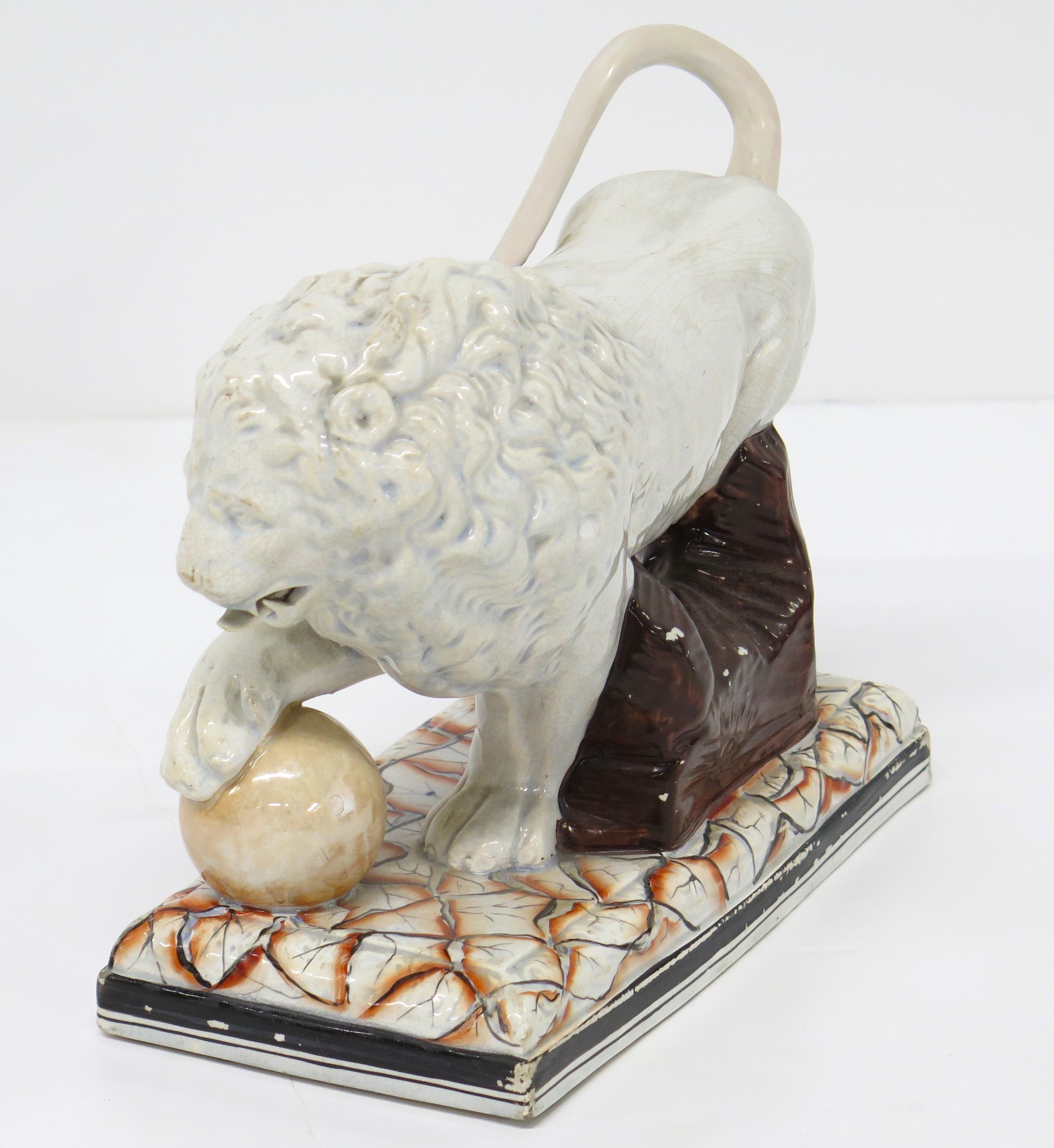 Late 18th Century Staffordshire Ceramic Figure of a Lion