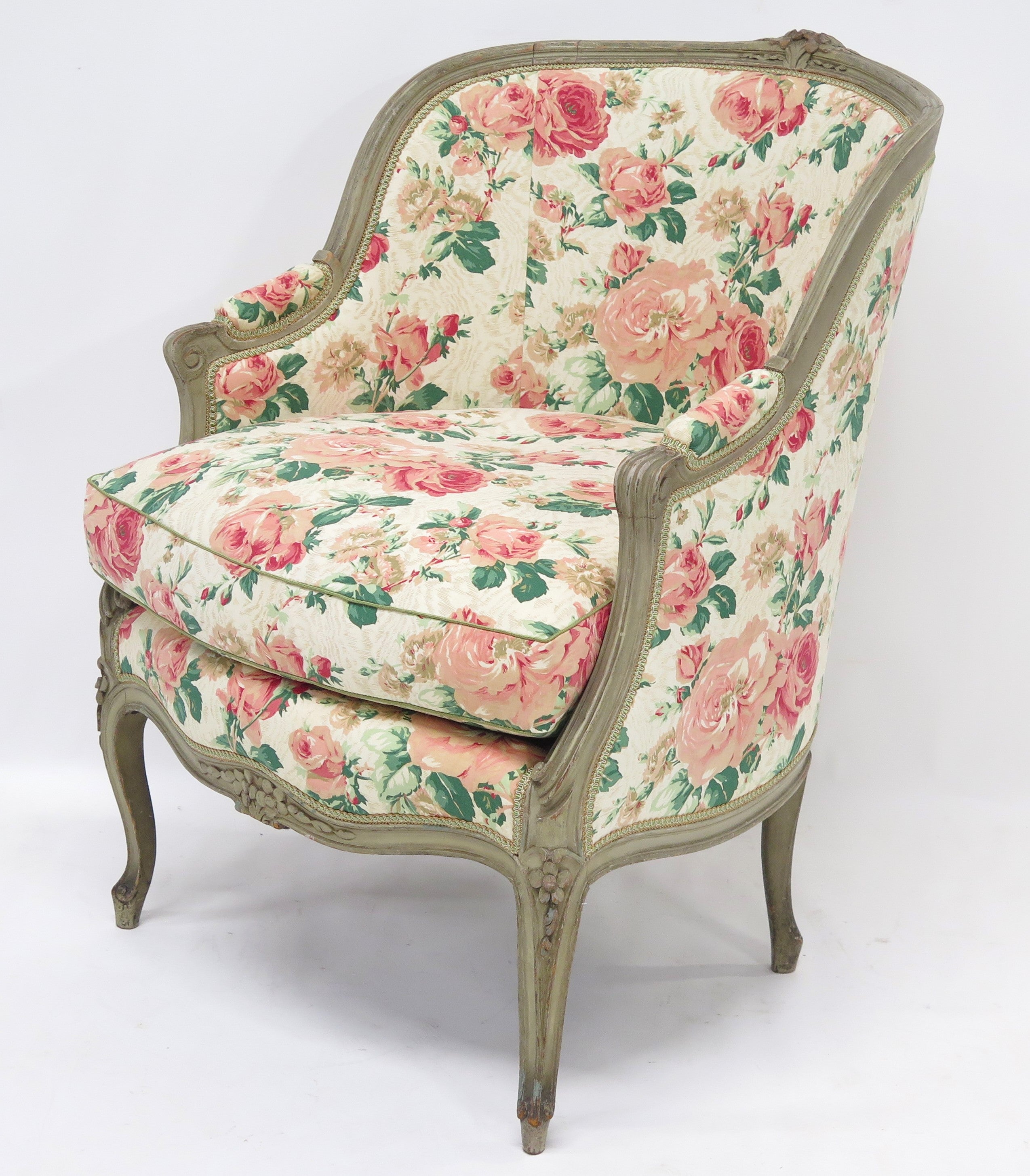 A Beautiful Louis XV Style Painted Bergere