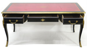 A Louis XV-Style Black Lacquer Bureau Plat / Writing Desk