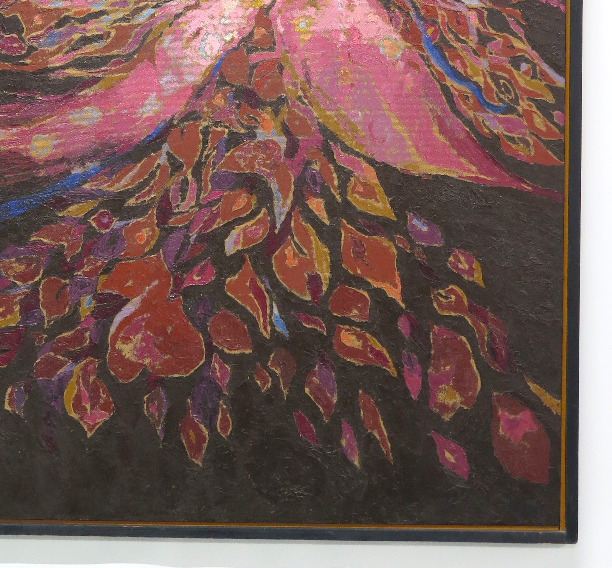 Oil on Board "Black Flight of the Cosmic Trigeskiss Leaves"