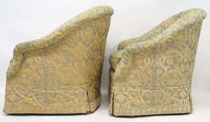 Vintage Fortuny Covered English Tub Chairs