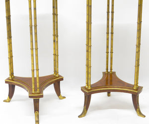 A pair of elegant Louis XVI-style gilt bronze gueridons